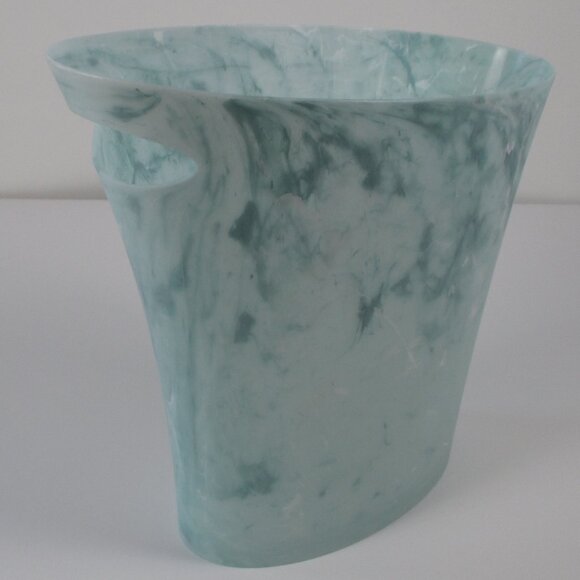 UMBRA PASTEL TURQUOISE MARBLE SKINNY WASTEBASKET - Picture 7 of 11